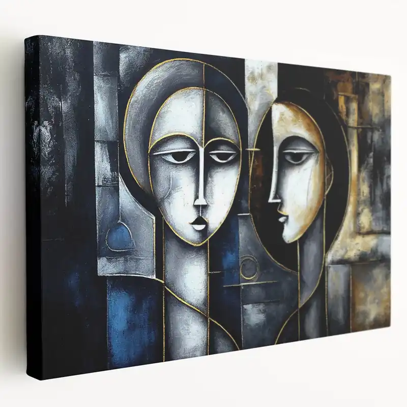 Elegant Abstract Human Faces Art - Modern Figurative Wall Decor Bargain
