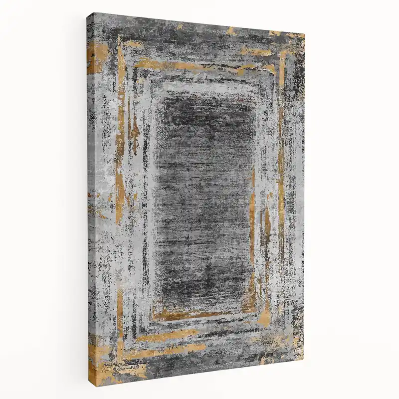 Earthen Harmony Abstracts – Gold and Gray Minimalist Wall Decor Top Pick