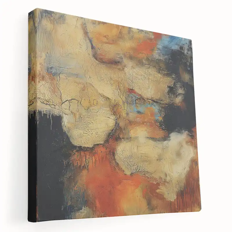 Special Offer Earthen Harmony Abstracts – Fiery Orange & Beige Modern Wall Art