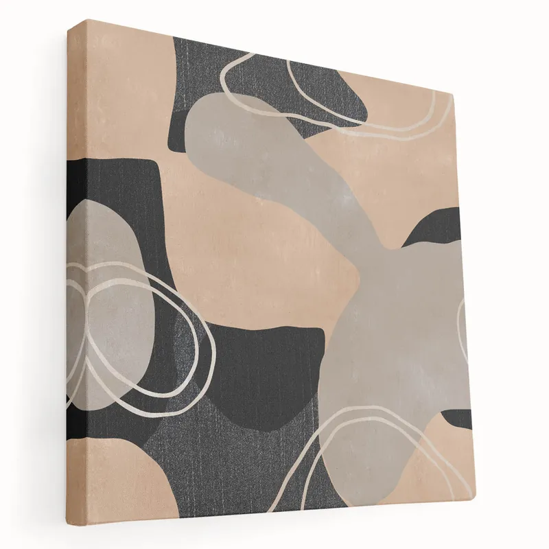 Next Day Delivery Earthen Harmony Abstracts – Beige and Black Modern Minimalist Wall Art
