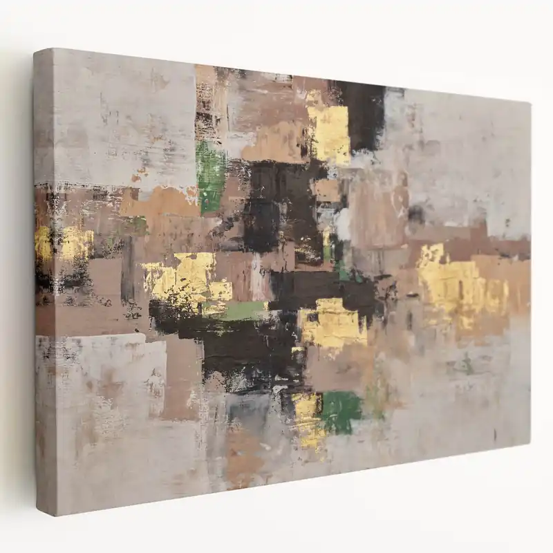 Earthen Gold Layers – High-Contrast Abstract Paintings for Interiors Must Have