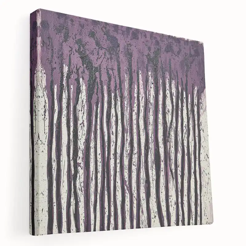 Deep Plum - Abstract Floral Wall Art with Bold Textures Top Rated