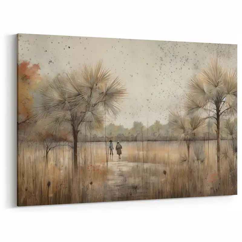Contemporary Landscape Prints - Tranquil Desert Scene with Palm Trees Free Shipping