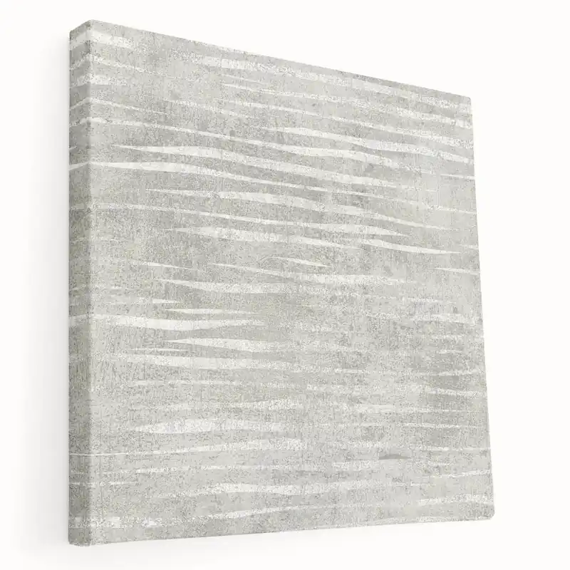 Contemporary Framed Abstract Art - Light Gray Textured Flow Design Price Drop