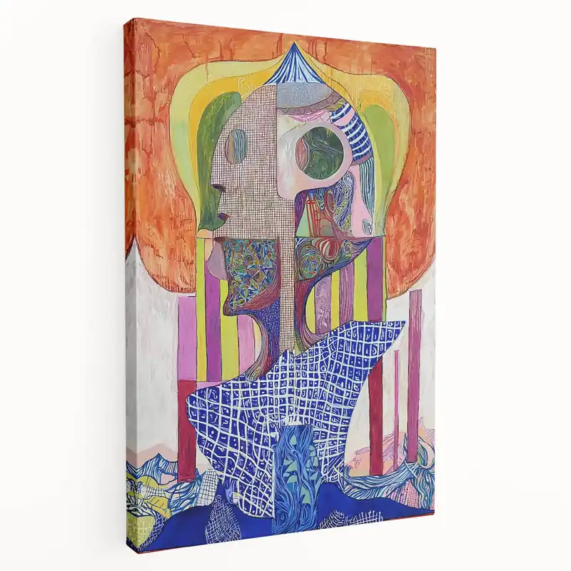 Colorful Figurative Abstract Canvas - Artistic Human Figure Wall Art Flash Sale
