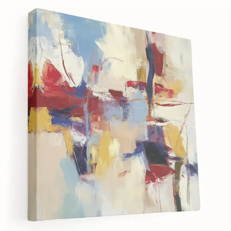Affordable Colorful Abstract Wall Art – Expressive Red, Blue, and Yellow