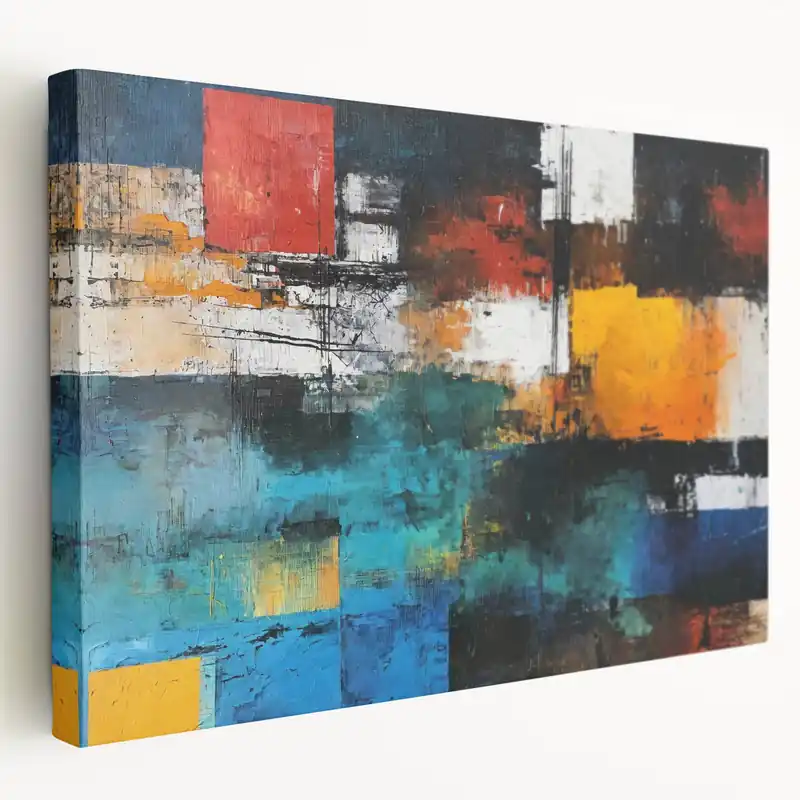 Bold Geometric Abstract Art in Vibrant Hues | Modern Wall Decor Buy Online