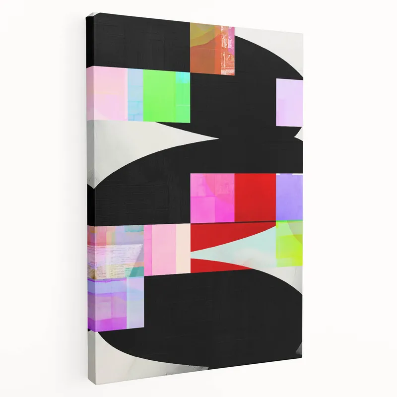 Worldwide Shipping Bold Black and White Abstract Oil Painting - Minimalist Modern Wall Art