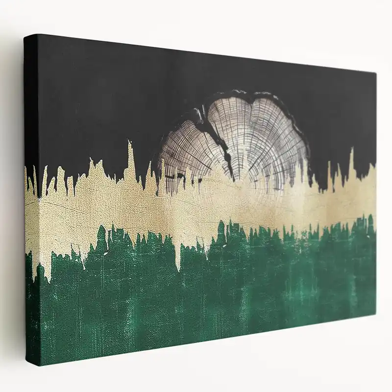 Weekend Sale Abstract Wood and Forest Art - Modern Geometric Canvas Print