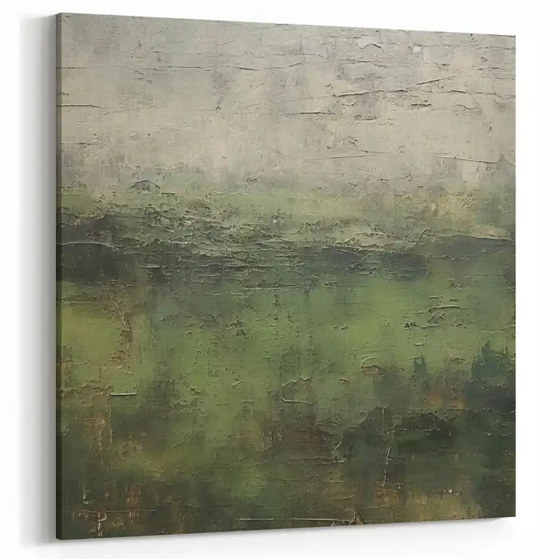 Best Price Abstract Nature Art - Lush Green Forest Textured Canvas Landscape