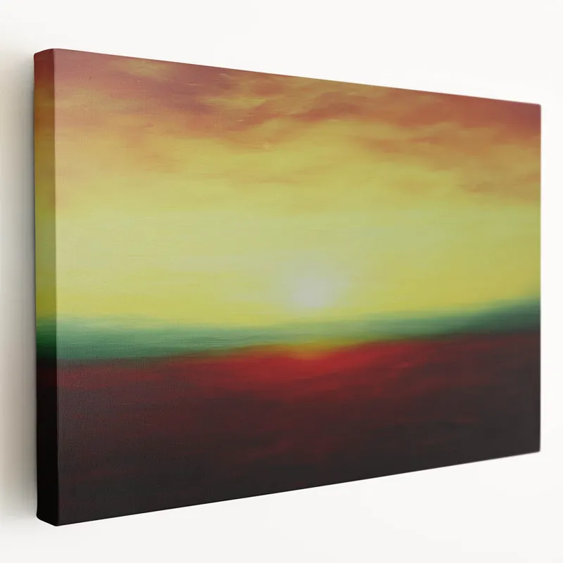 In Demand Abstract Landscape with Vibrant Sunset Colors - Modern Wall Art
