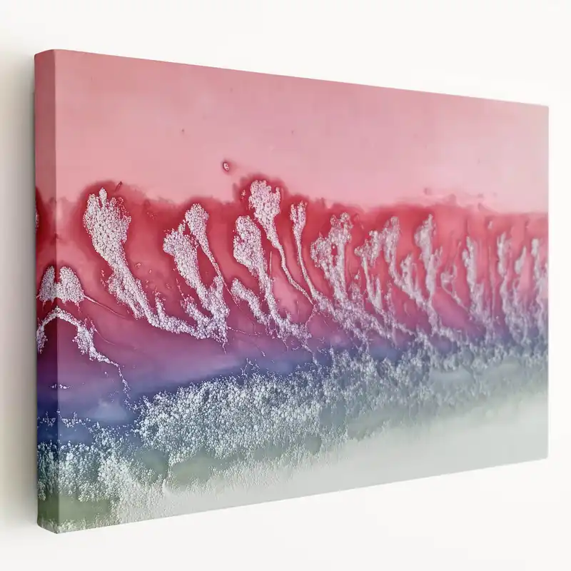 Grab Now Abstract Landscape with Pink and Blue Hues - Vibrant Modern Wall Art