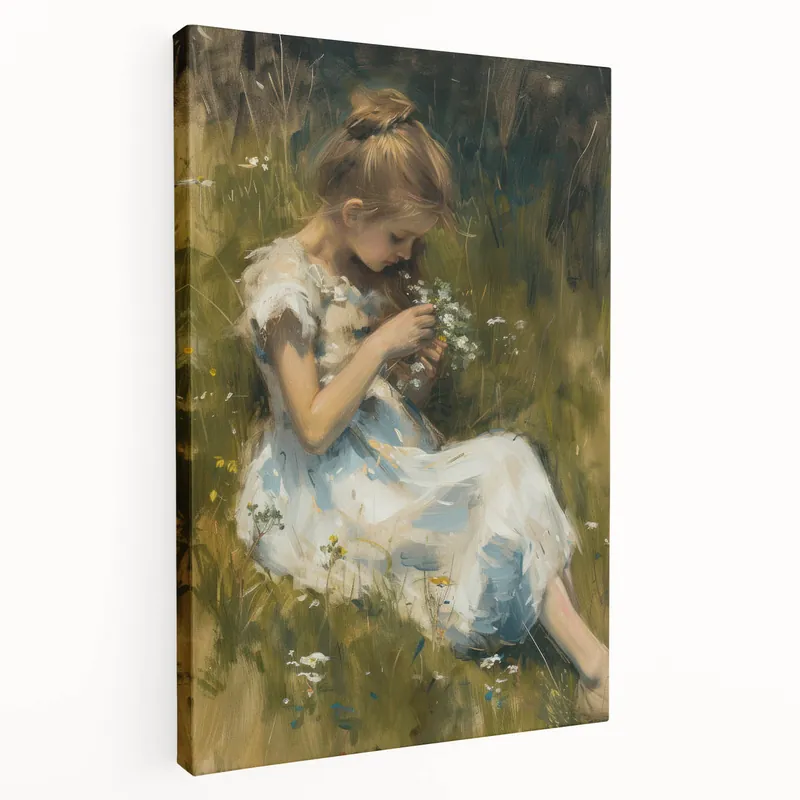 Wholesale Abstract Human Figures - Pastoral Scene in Light Green and White