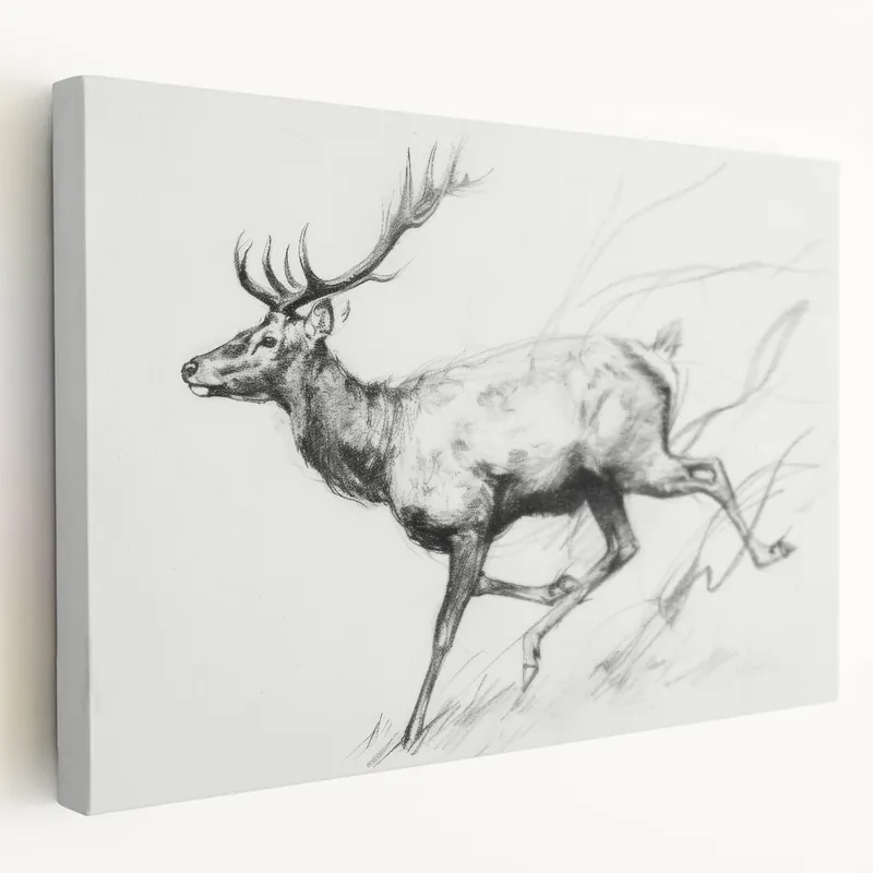 Abstract Human Figures - Minimalist Black and White Wall Art Canvas Next Day Delivery