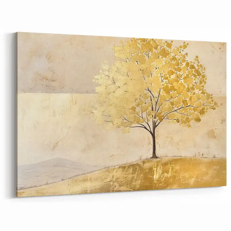 Discount Abstract Golden Tree Landscape Art - Elegant Nature Canvas Decor