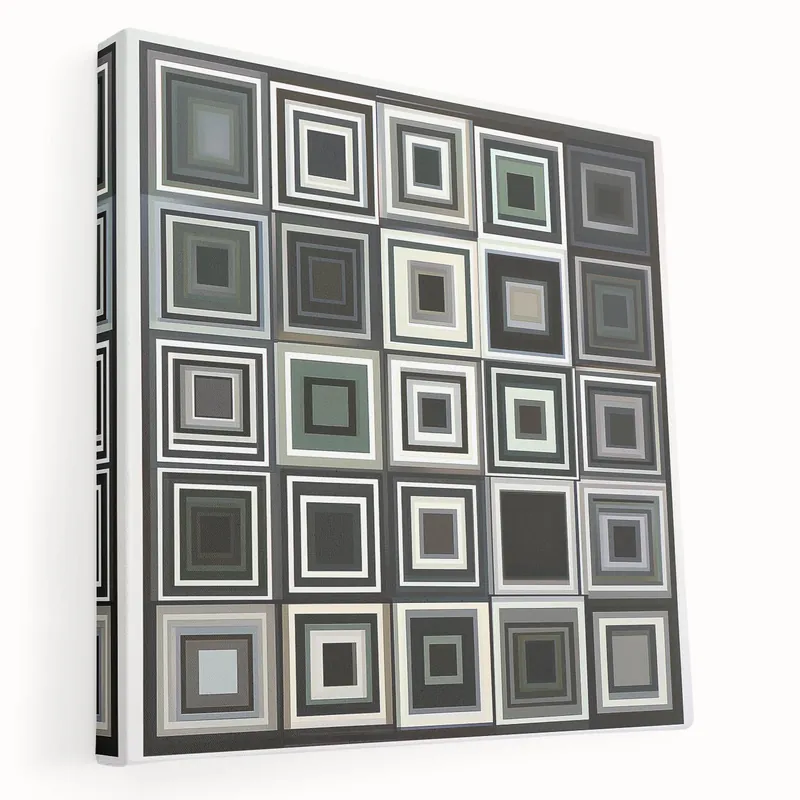 Abstract Geometric Square Grid Art - Modern Monochrome Patterns Fan Favorite