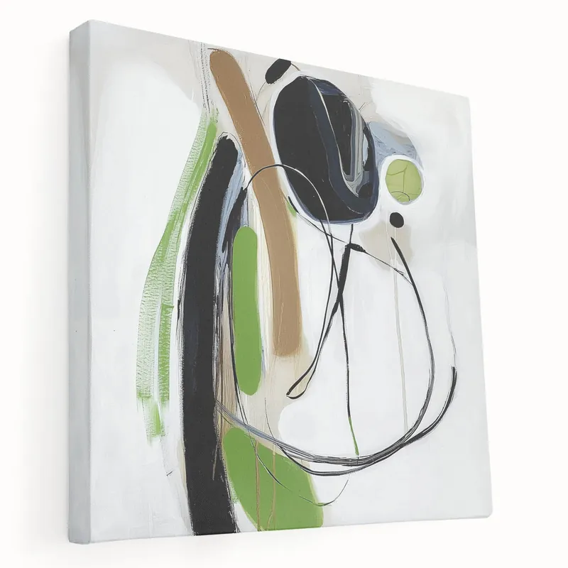 Super Sale Abstract Art Prints – Modern Green, Black & Brown Minimalist Canvas