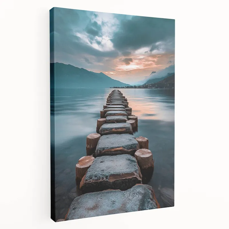 Hassle-Free Returns Tranquil Lakeside Pathway – Serene Nature Landscape Art Print