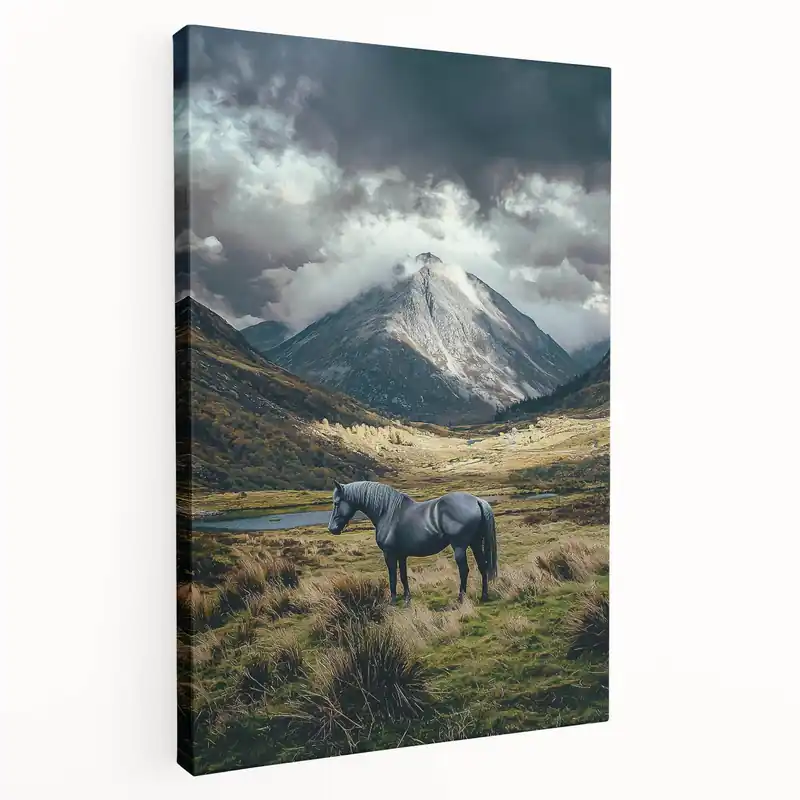 Hot Picks Scenic Fields Framed Art - Horse in Rolling Landscapes