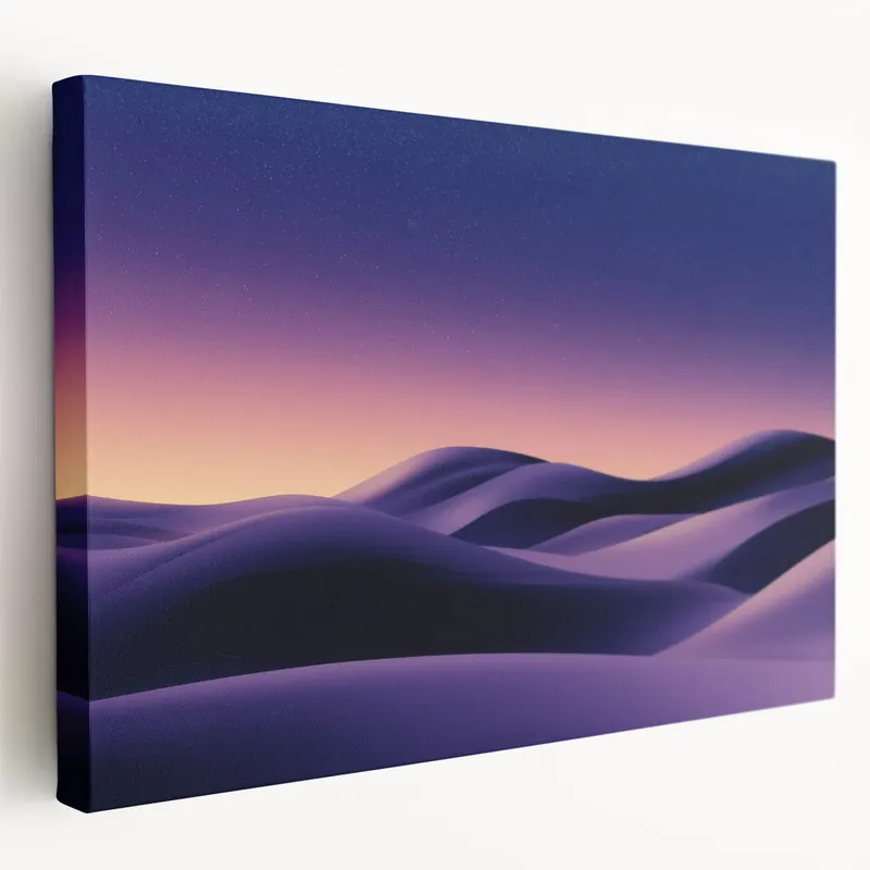 Crafted Sand Dune Prints - Purple Dunes Under a Starry Twilight Sky