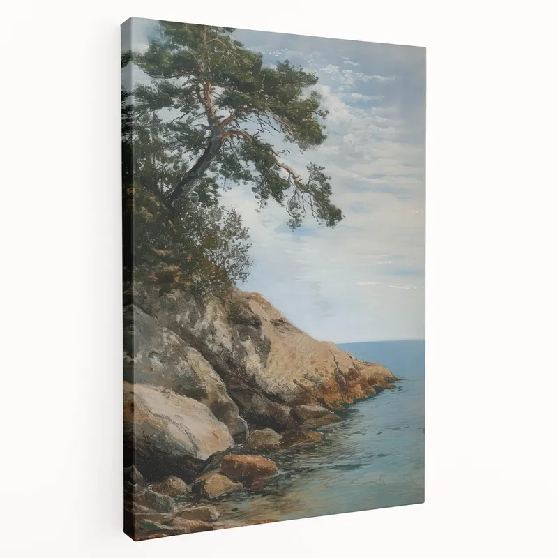 Coastal Cliffside Landscape Wall Art - Nature-Inspired Home Decor Fresh Stock