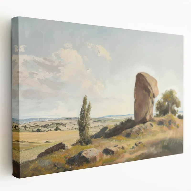 Professional Grade Rustic Rock Formation Landscape Wall Art - Nature-Inspired Decor