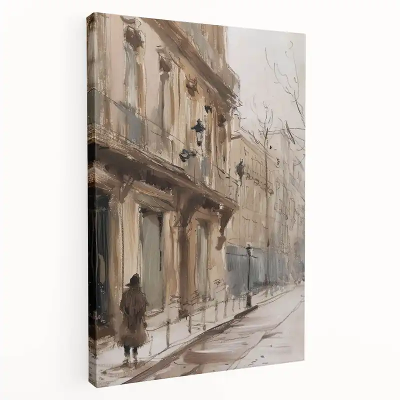 Urban Street Scene - Monochromatic Canvas Prints for Modern Decor Discount