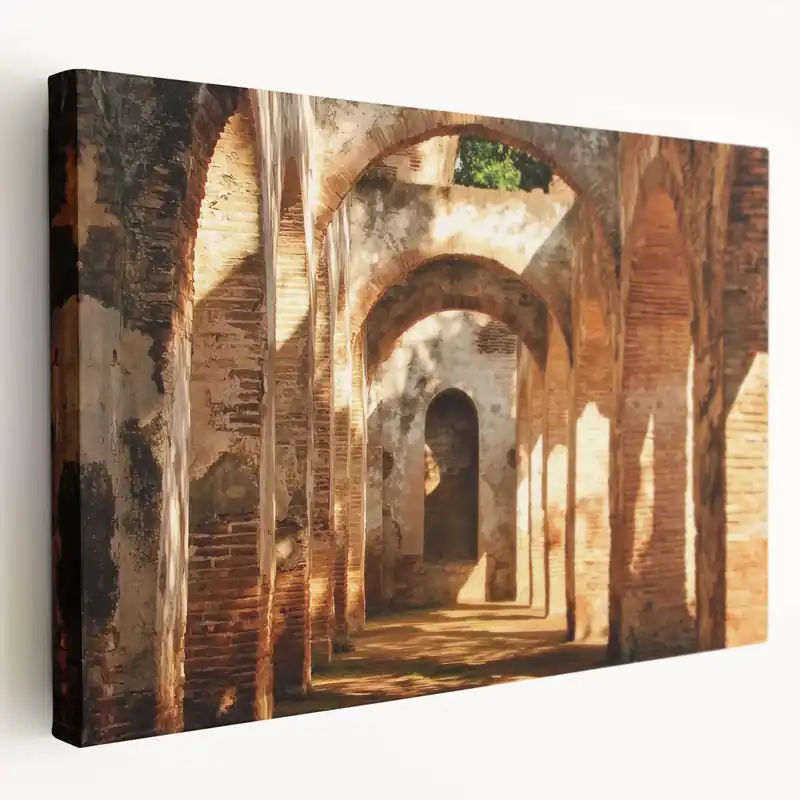 One Day Deal Golden Arches - Sunlit Historic Corridor Wall Art