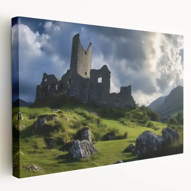 Best Choice Castle Landscape Prints - Ruined Tower on Rolling Green Hills