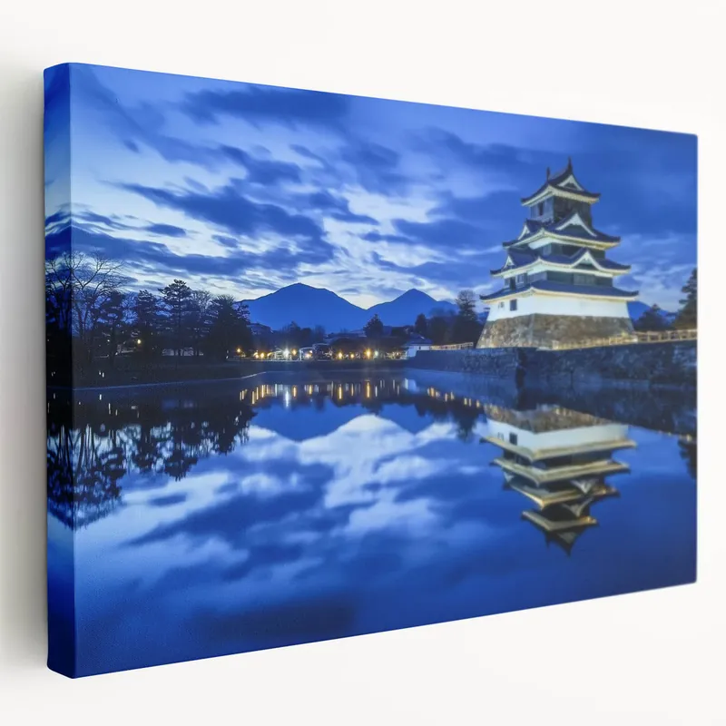 Reflected Castle Wall Art – Tranquil Water and Twilight Skyline Prints Today Only