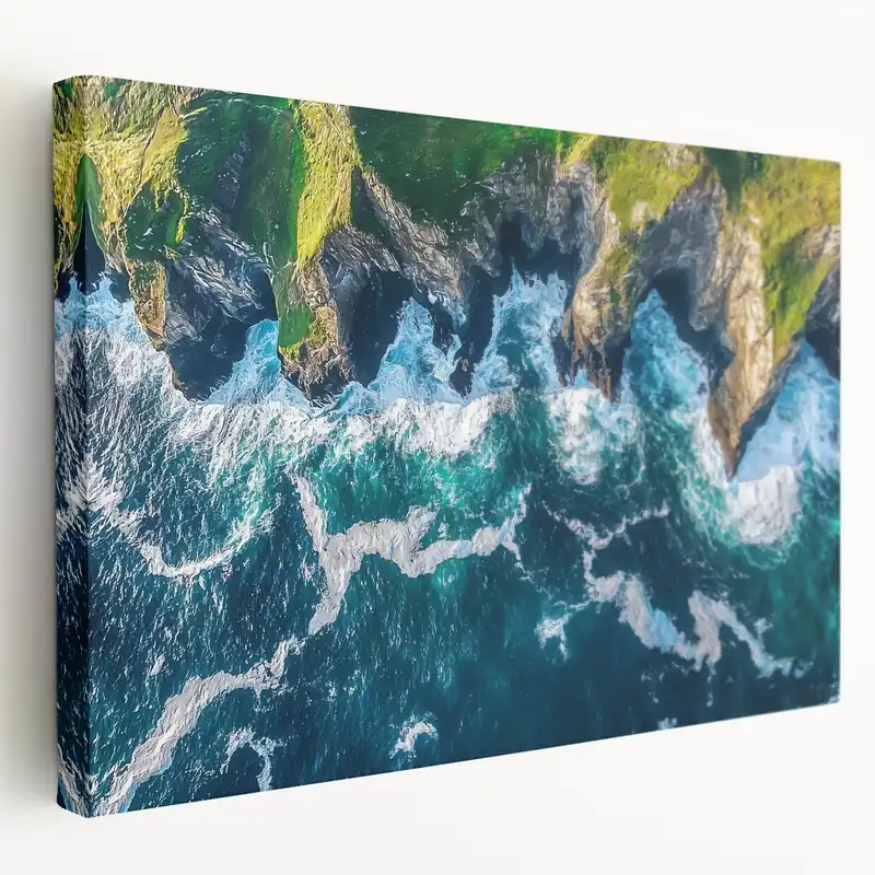 Scenic Cliffs Canvas Art with Ocean Waves – Dynamic Coastal Landscape Mega Sale