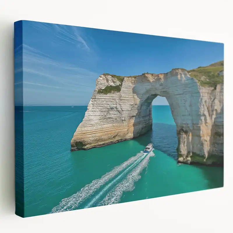 Order Now Cliffs Canvas Art - Turquoise Waters and Coastal Arch Wall Art