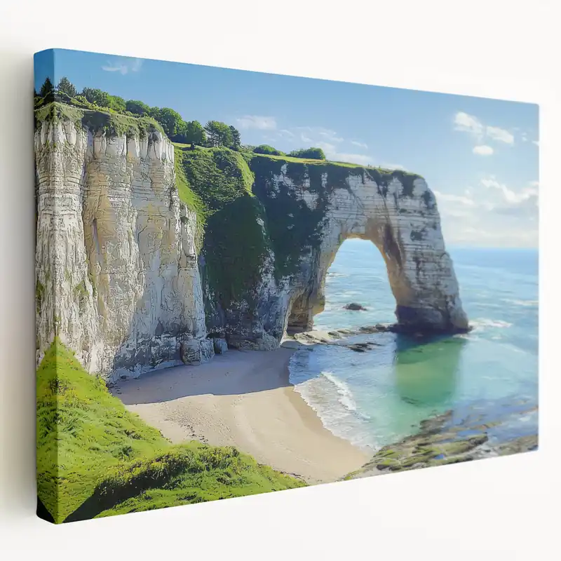 Cliffs Wall Art - Coastal Arch and Pristine Beach Landscape Decor Big Sale