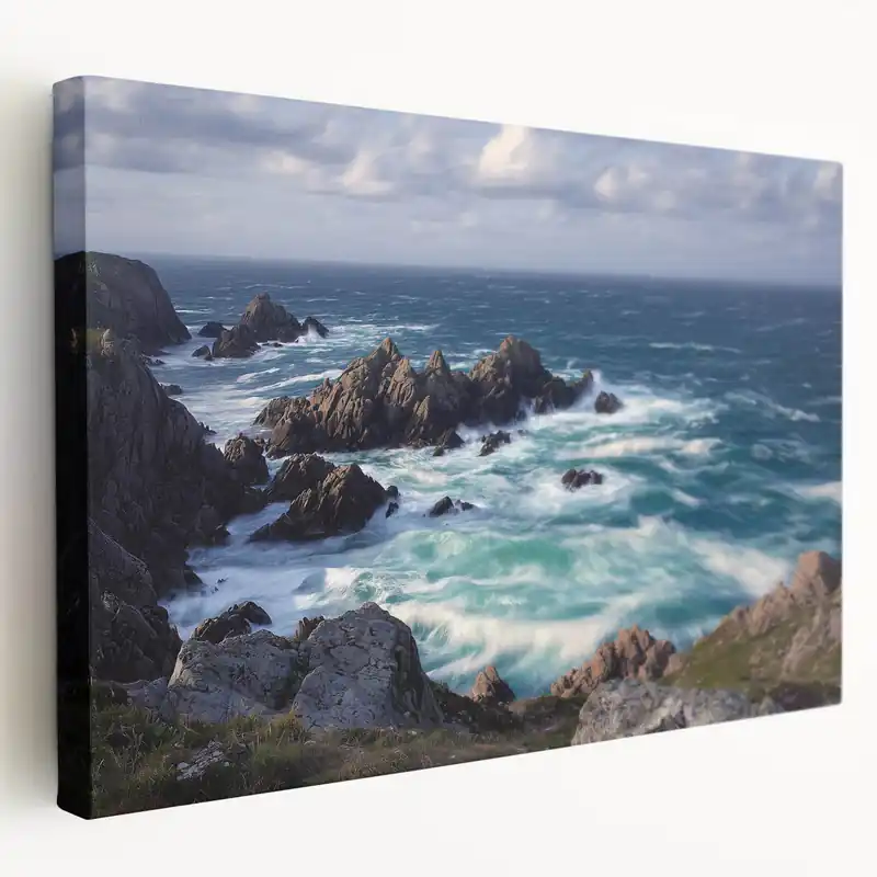 Reduced Price Landscape Art Cliffs - Rugged Coastal Beauty with Turquoise Waves