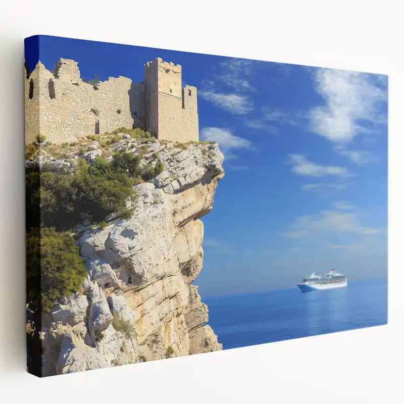 Cliffs Acrylic Glass Art - Coastal Fortress and Ocean View No Minimum Order