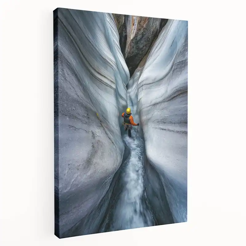 Cheap Cave Photography Prints - Adventurous Ice Canyon Wall Art Decor