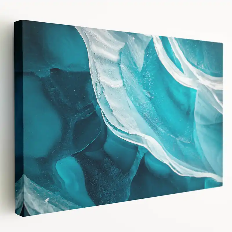 Certified Turquoise Ice Layers - Scenic Cave Wall Art for Modern Interiors