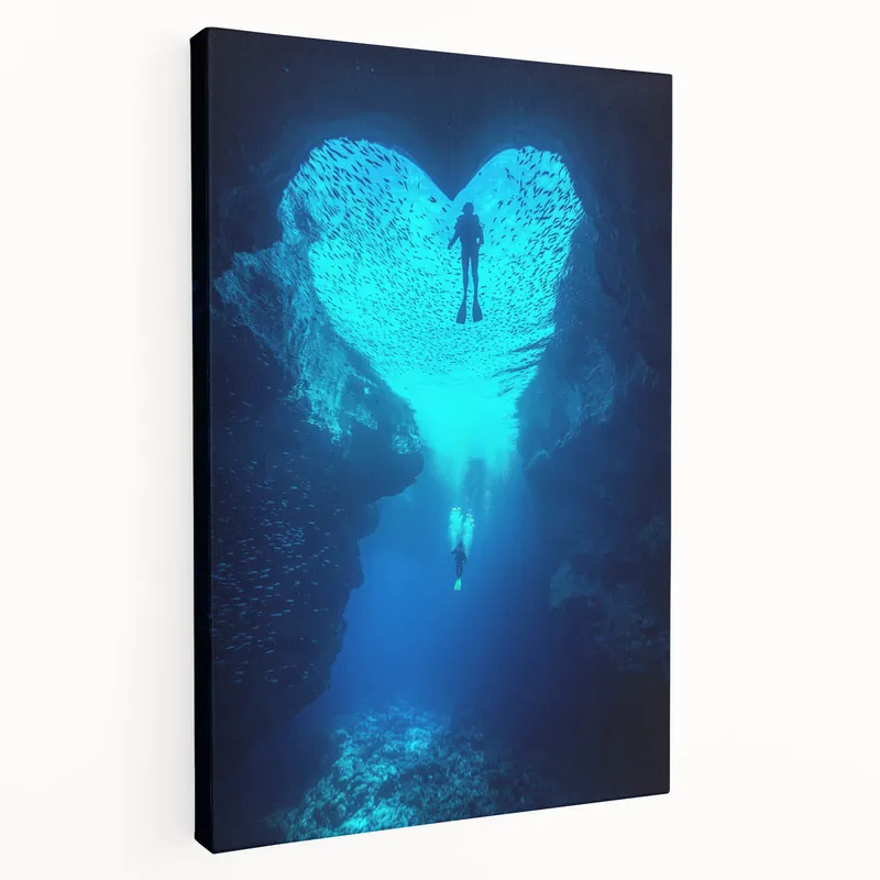 Underwater Cave Photos - Heart-Shaped Ocean Cave Wall Art Exclusive