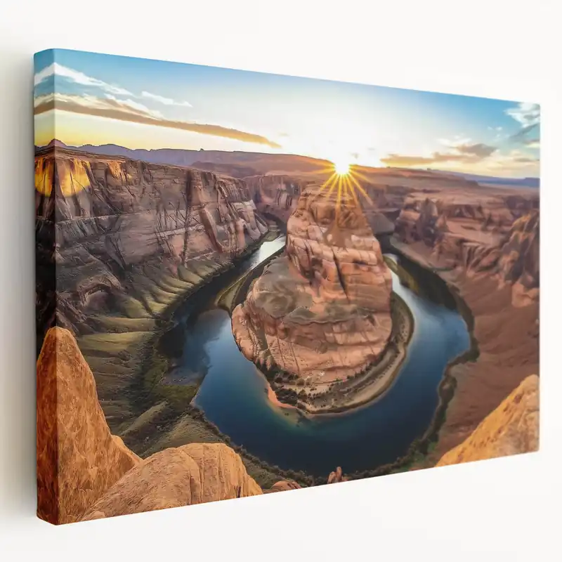 Premium Sunrise Bend Canyon Art - Scenic Canyon Canvas Prints for Home Decor