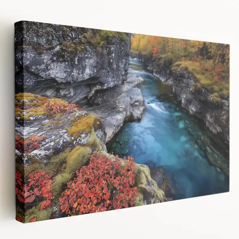 Luxury River Canyon Wall Art - Scenic Canyon Canvas Prints for Nature Lovers
