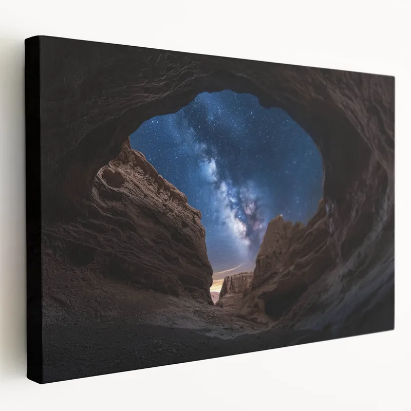 Celestial Canyon Artwork - Starry Night Canyon Landscape Canvas Prints Best Seller
