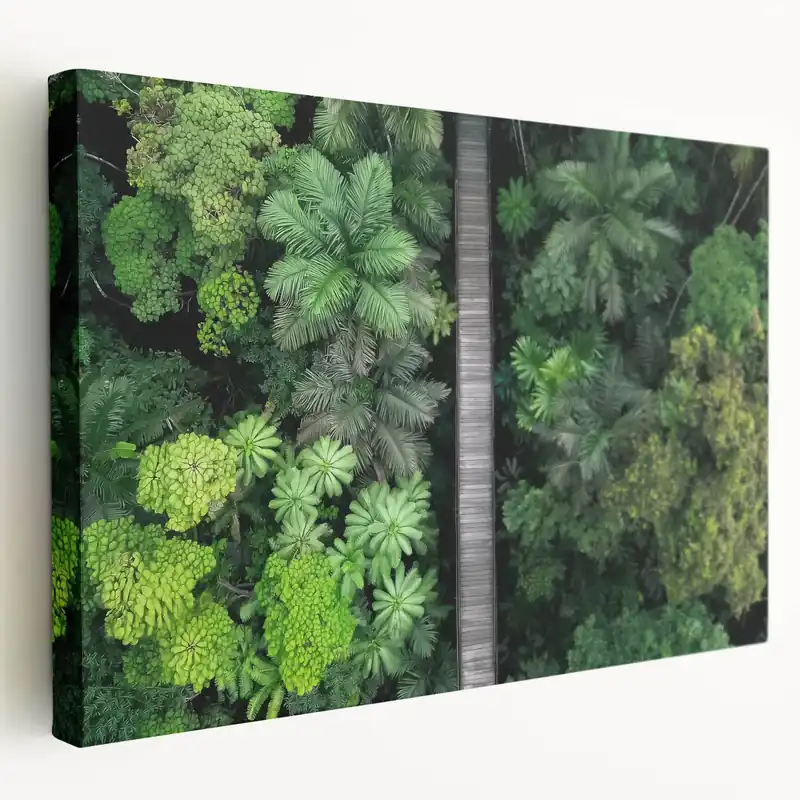 Lush Jungle Bridge Wall Art – Tropical Canopy Walkway Hot Picks