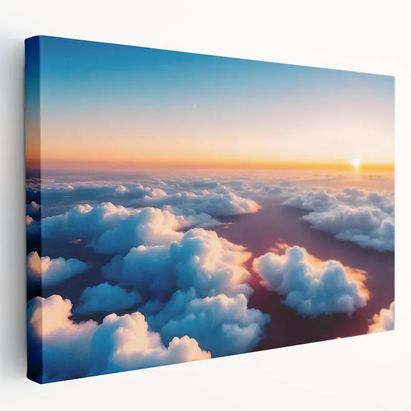 Free Delivery Serene Sunrise Above Clouds Art – Peaceful Sky and Cloud Wall Decor
