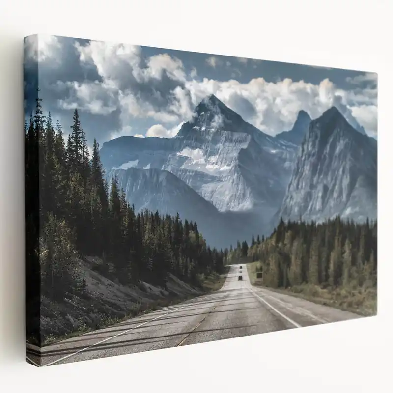 Seasonal Sale Majestic Mountain Highway Wall Art - Scenic Road Journey Landscape Print