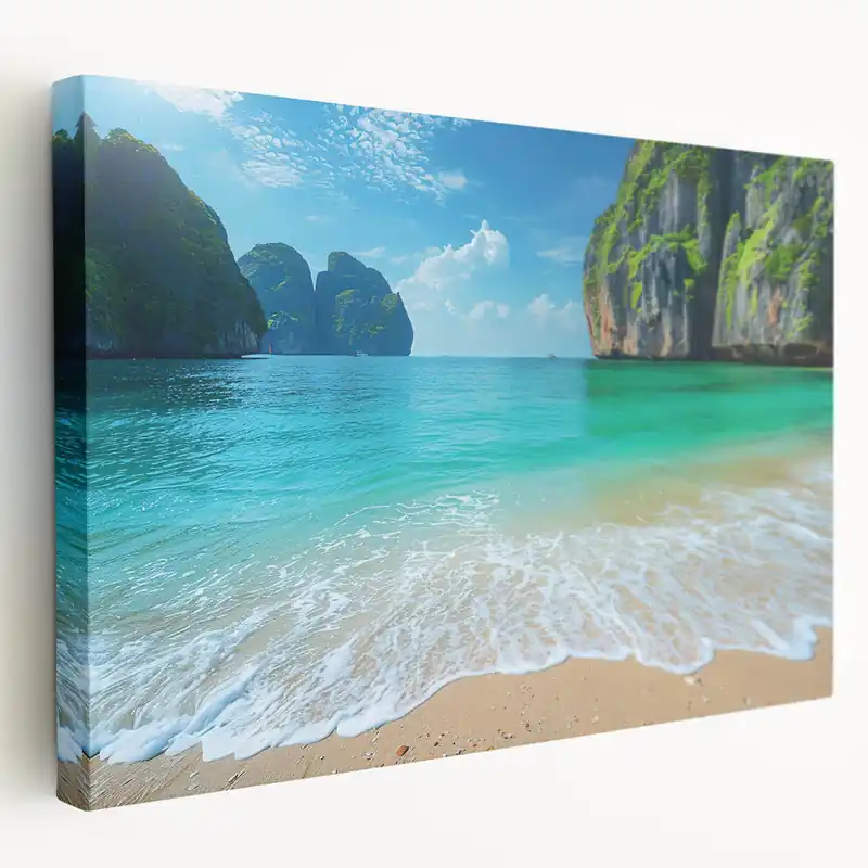 Stunning Tropical Beach Landscape Wall Art – Oceanfront Canvas Print Modern
