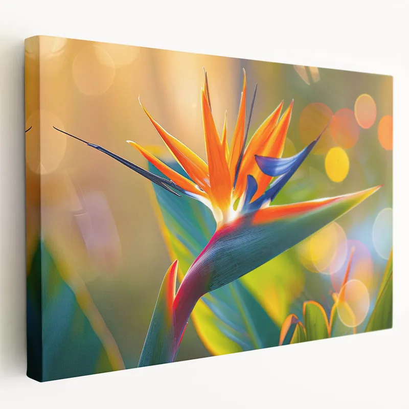 Warranty Included Exotic Bird of Paradise Wall Art - Colorful Tropical Flower Canvas Print