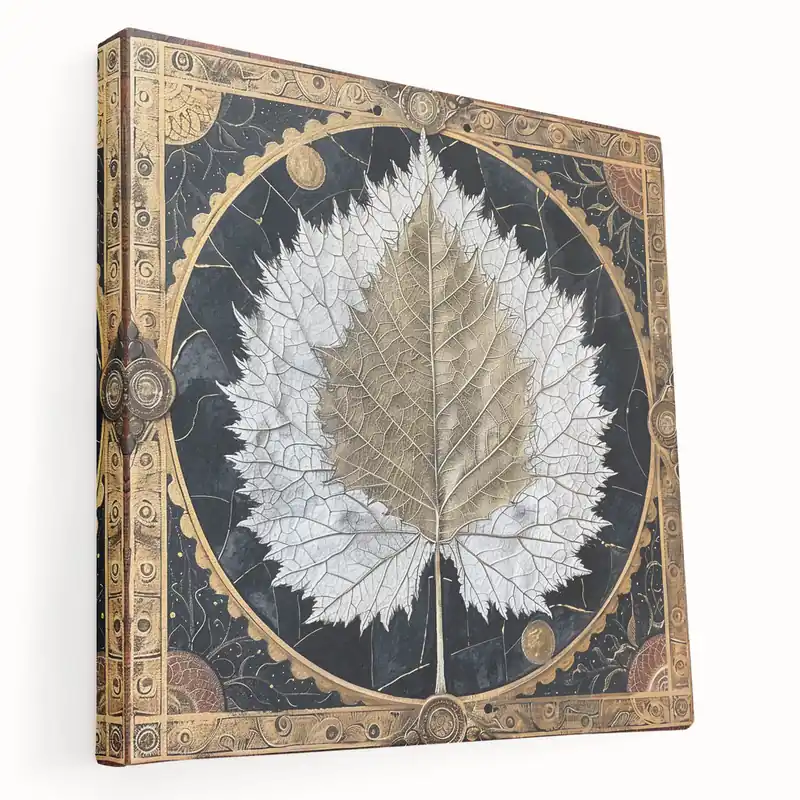 Genuine Golden Leaf Wall Art - Botanical Close-Up Leaf Photography Print