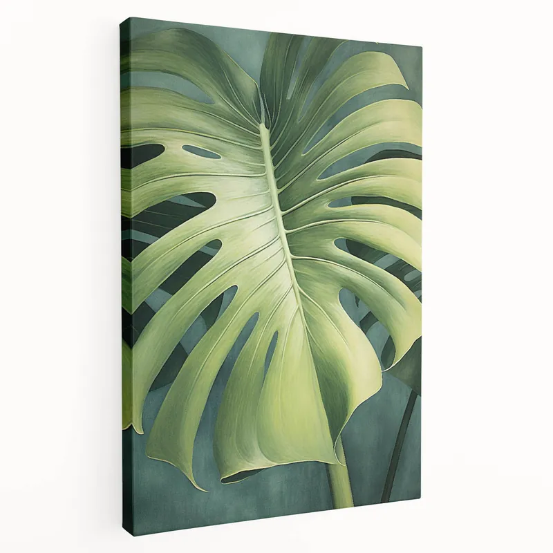 Modern Monstera Leaf Art Print - Elegant Botanical Wall Decor Design Crafted