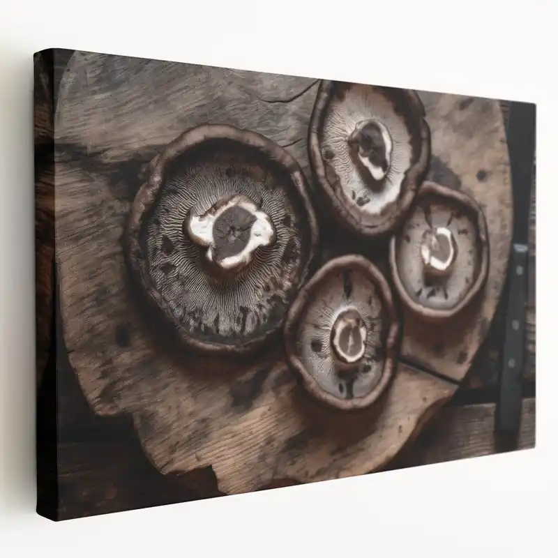 Exclusive Mushroom Canvas Art | Rustic Fungi Prints | Botanical Mushroom Wall Decor