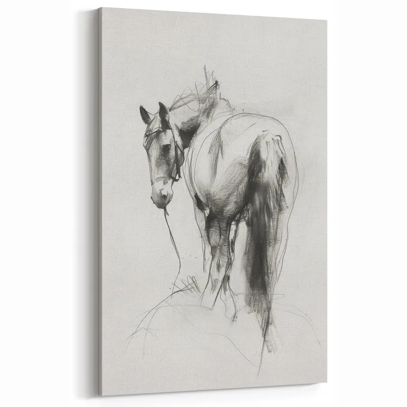 Get Yours Elegant Horse Sketch - Animal Canvas Prints for Home Decor